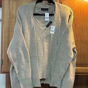 Cardigan and tank combo by Lane Bryant khaki sweater material size 18/20